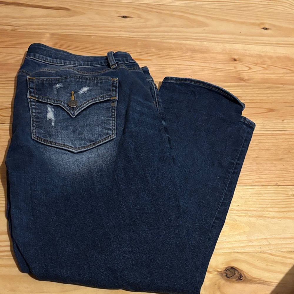 Miss Me Dark Blue Distressed Back Pocket Jeans